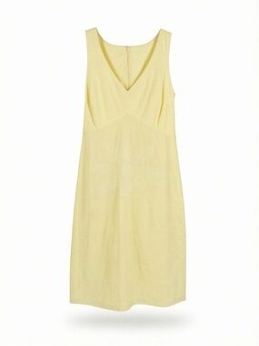 J. Crew Pale Yellow V-Neck Sleeveless Dress